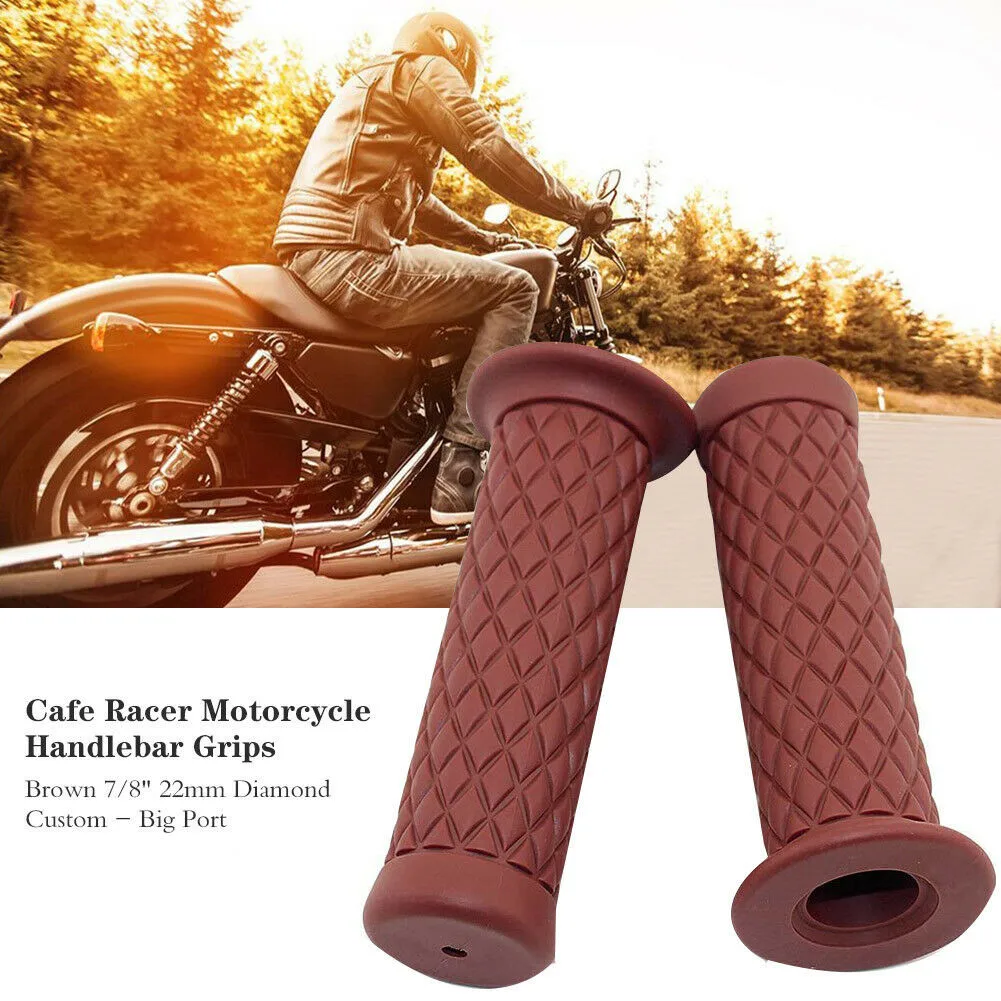 Brown Motorcycle Handlebar Grips 7/8
