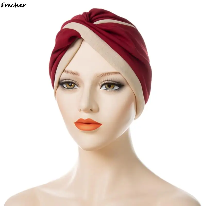 Muslim Scarf Hijabs Turbans African Headtie Braid Hat for Women Pleated Beanie Headwrap Hair Accessories Indian Bonnet Hats