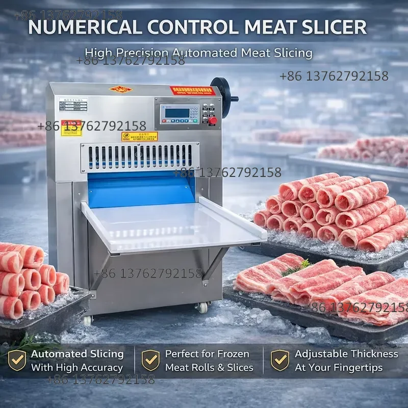 【2026】 Frozen Meat Slicer 304 Stainless Steel Automatic Beef and Mutton Slicing Machine with Touch Screen for Butcher Shop