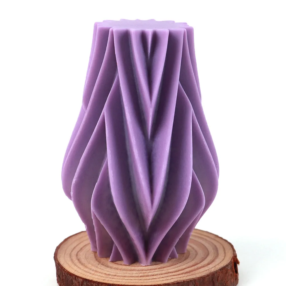 

Geometric Cylindrical Candle Silicone Mold DIY 3D Vase Shaped Scented Candle Mould Creative Handmade Resin Mold Gifts Home Decor