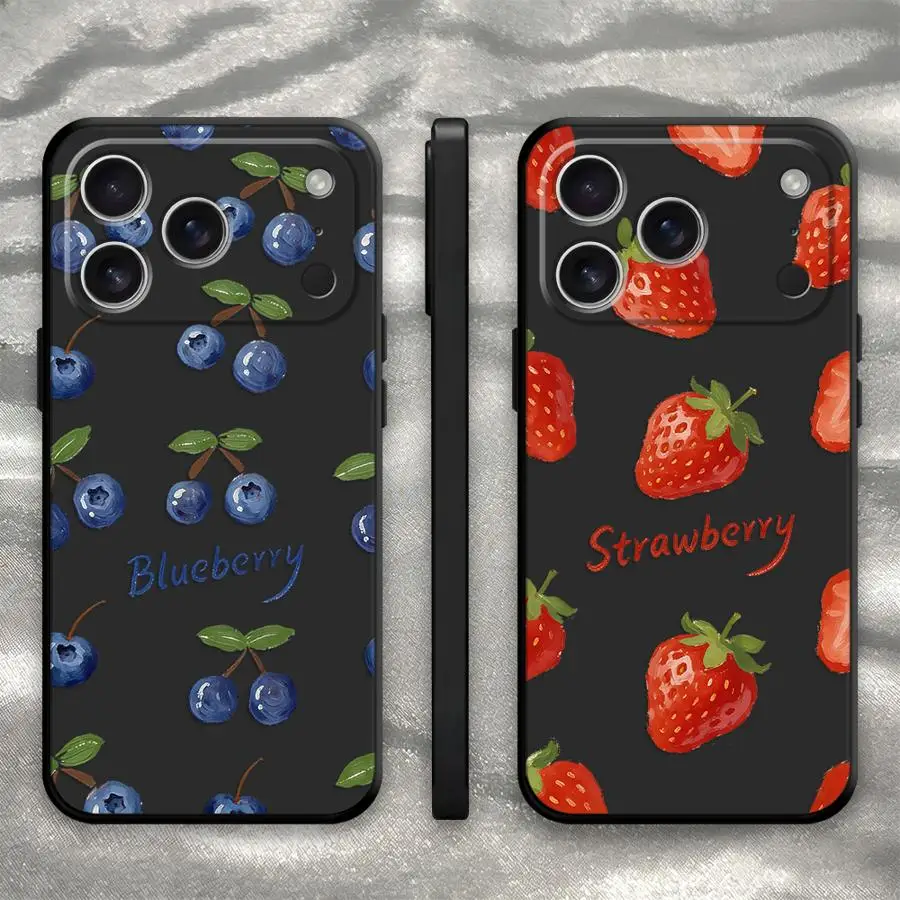Funda para Teléfono con Diseño de Arándanos para Apple iPhone 17 Pro Max 12 Plus 16 15 11 7 8 Air 13 Mini XS XR