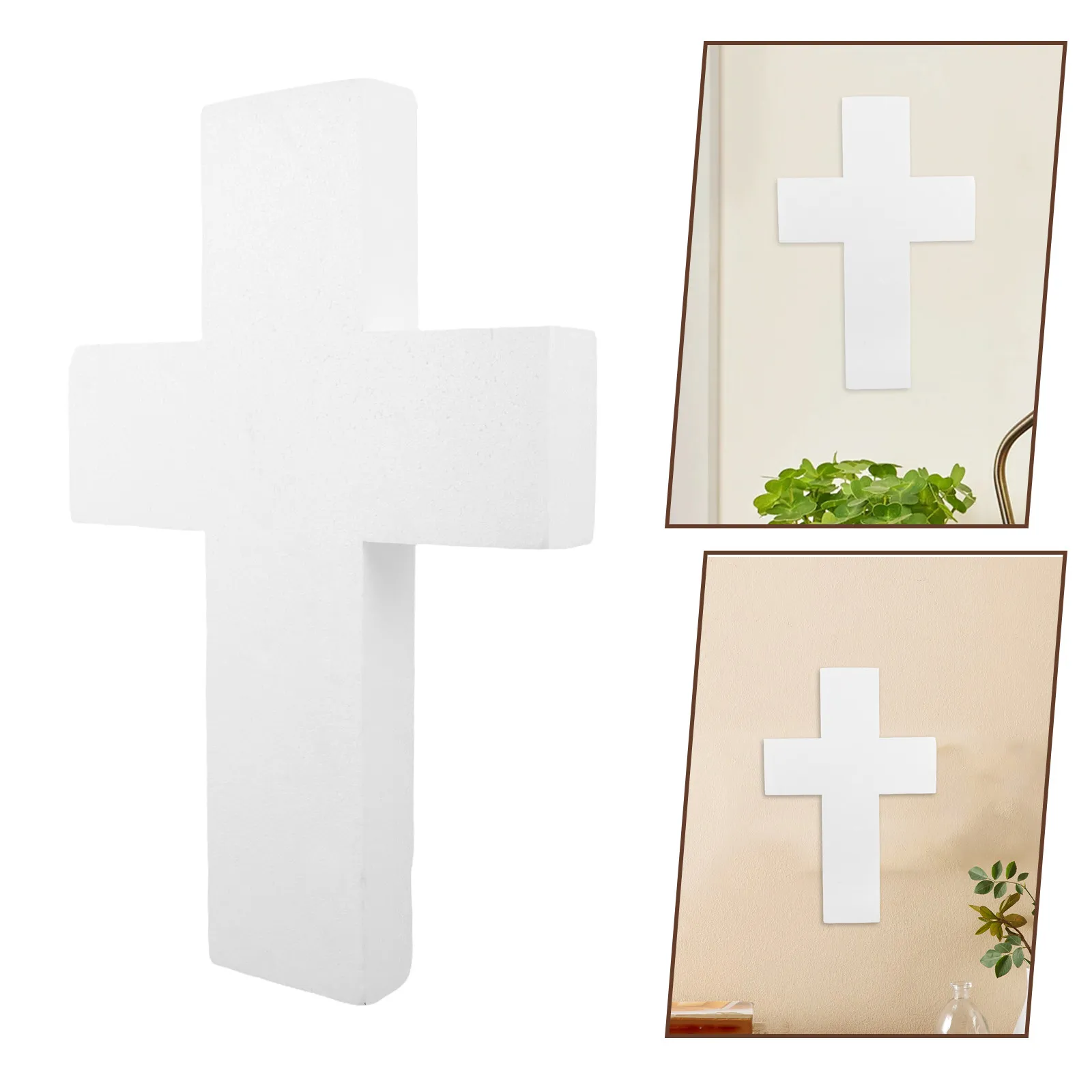 Cross Home Decor Religious Wooden Wall Halloween Christmas New Year Cross Foam Block Baptism Party Decoration Desktop Decoration