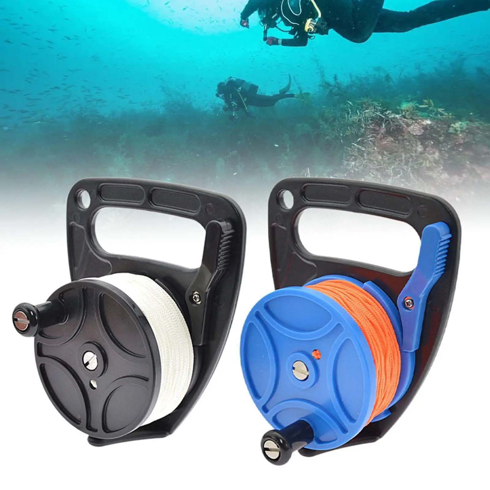 

Dive Guide Line Safety Gear Reel with Handle for Underwater Snorkeling Cave