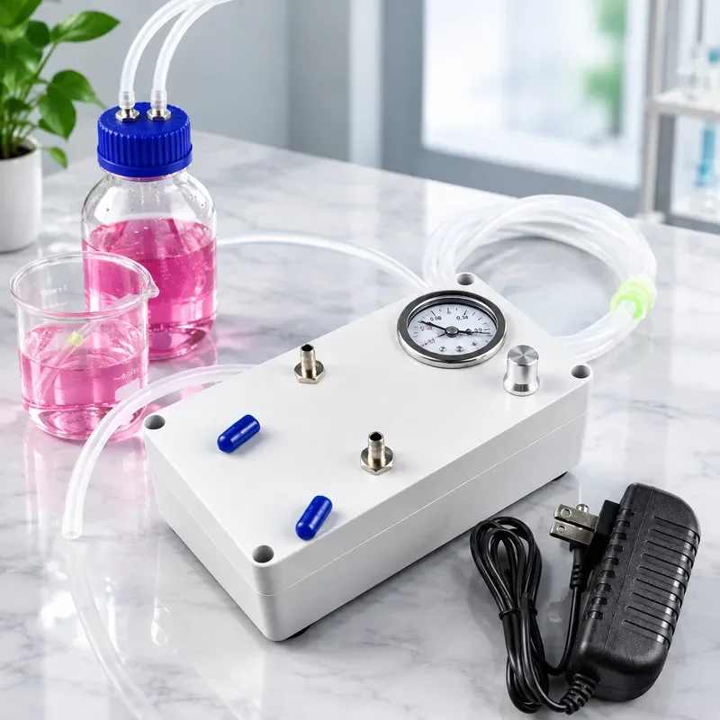Vacuum Pump with Gauge Lab Instrument Suction Sampling Waste Liquid Defoaming Filtration Positive Negative Pressure