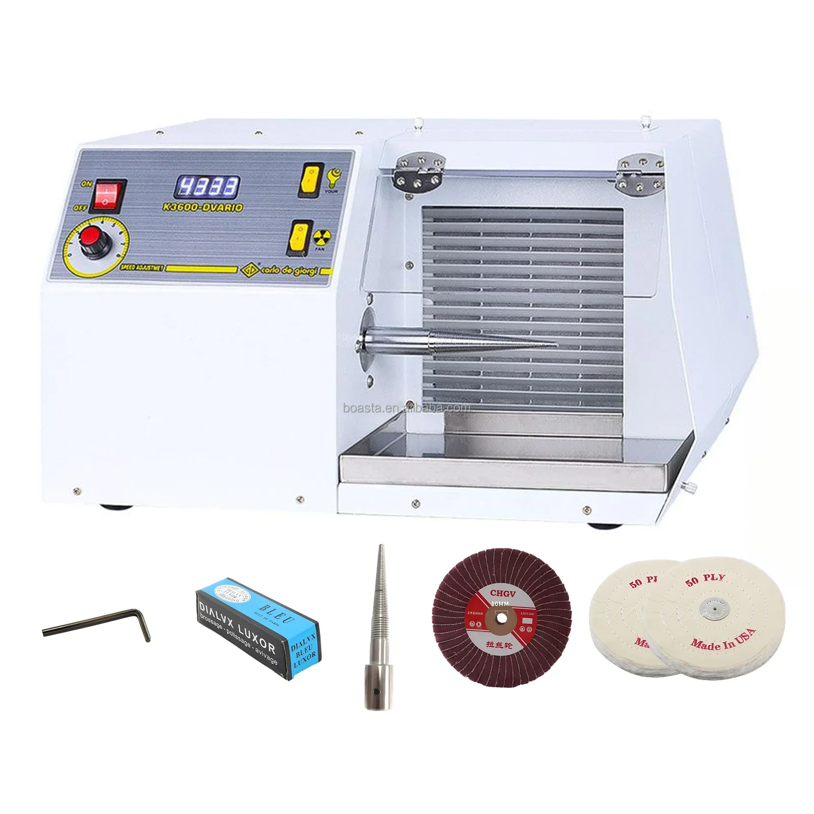 Boasta K3600 Inverter Dust Collecting Jewelry Polishing Machine Set with Polishing Tools Set 110V/220V 0-4300RPM 750W