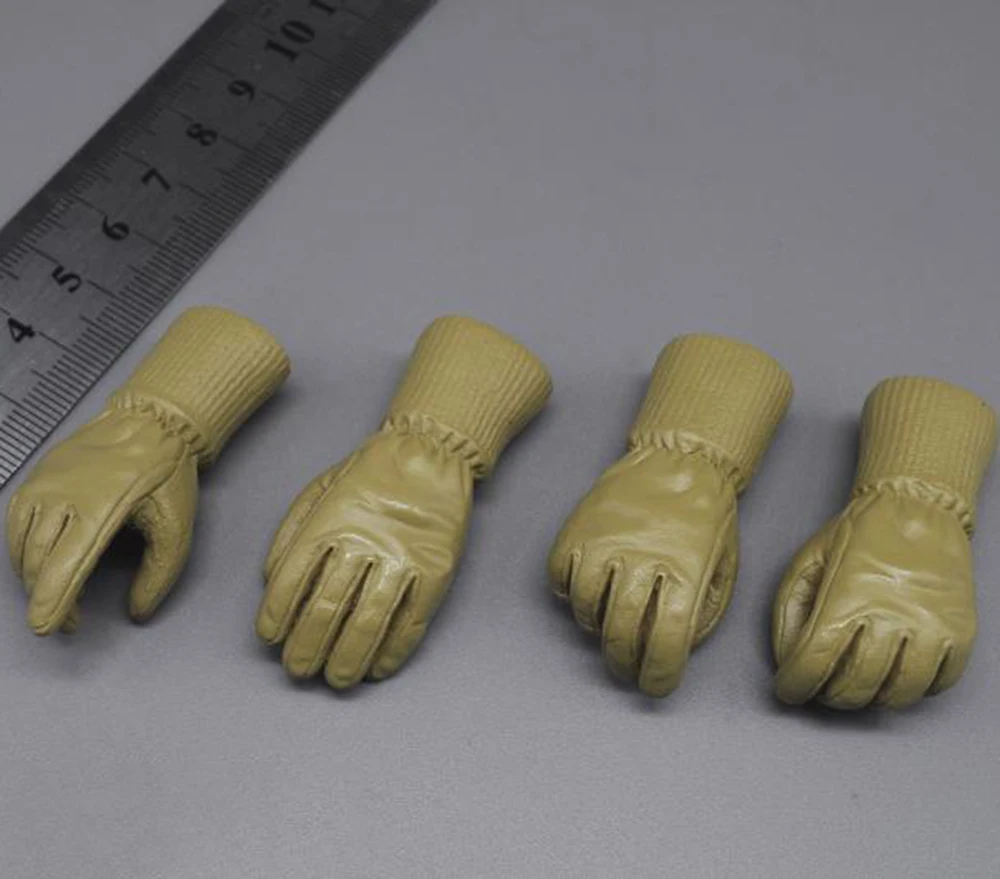 EenterbayEB Classical Version Long Gloved Hand Types Yellow Black Version 4PCS/SET PVC Material For 12" Action Figure DIY 1/6