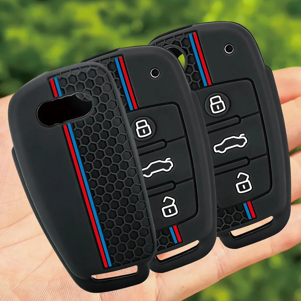 New Silicone for Audi A4 B7 A6 C6 4f 8v A3 8p A1 A3 Key Case Cover Shell Remote Key Holder Jacket Accessories Fob Accessories