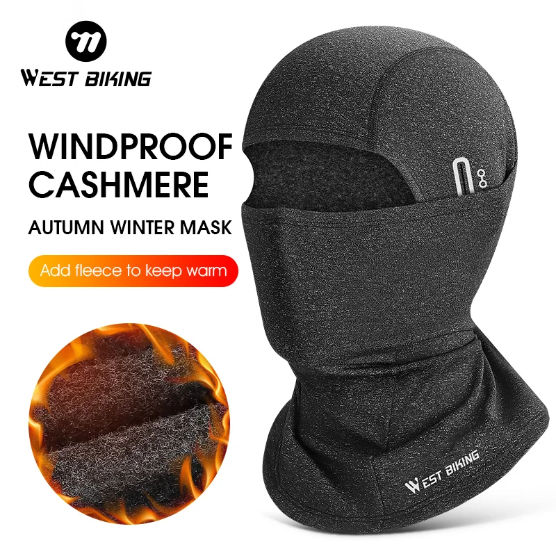 

WEST BIKING Autumn Winter Warm Balaclava Cycling Full Facemask High Elastic Skin-friendly Outdoor Sport Motorcycle Ski Scarf Cap