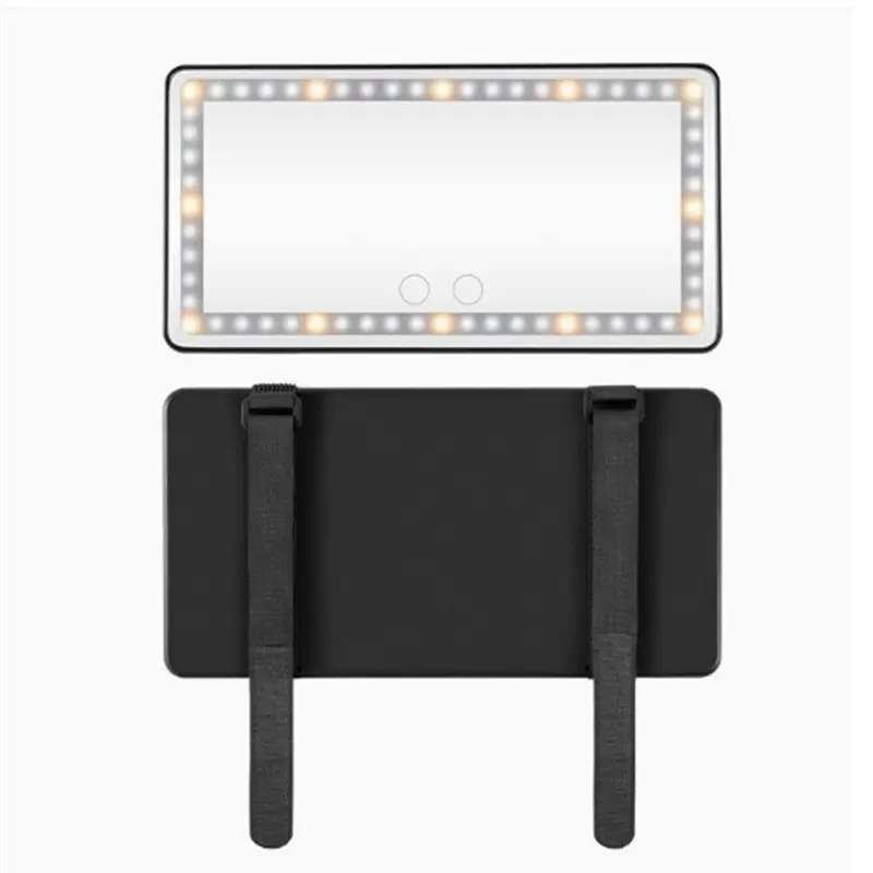 Car Sun Visor With Rechargeable LED Vanity Mirror, 3 Color Dimmable Light Makeup Functionality