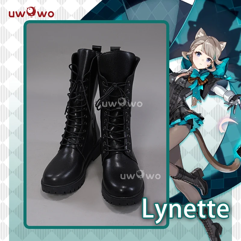 

UWOWO Genshin Impact Lynette Cosplay Shoes Boots Lyney Anemo Cat Fontaine Cospaly Footwear-Boots