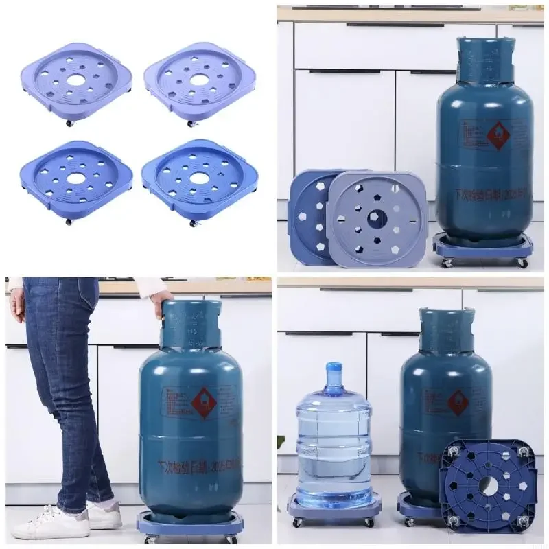 

2pcs Mobile Propanes Cylinder Stabilizers Base Wheel Multipurpose Rack for Household Workshop Plant Transportation Y5GB