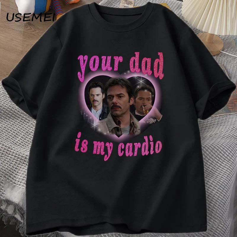 

Your Dad Is My Cardio Tshirt Daddy Swan Tee Shirt Men Women Graphic Printed T-shirt Crewneck Loose Tops Fashion Clothes