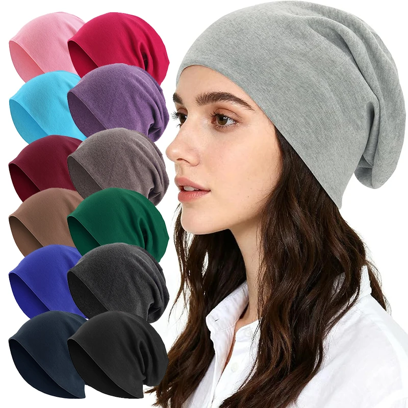 2PCS Women’s Faux Cashmere Pullover Hats Outdoor Style Ear-protecting Headbands Stackable Hats Ski Slouchy Cap Unisex