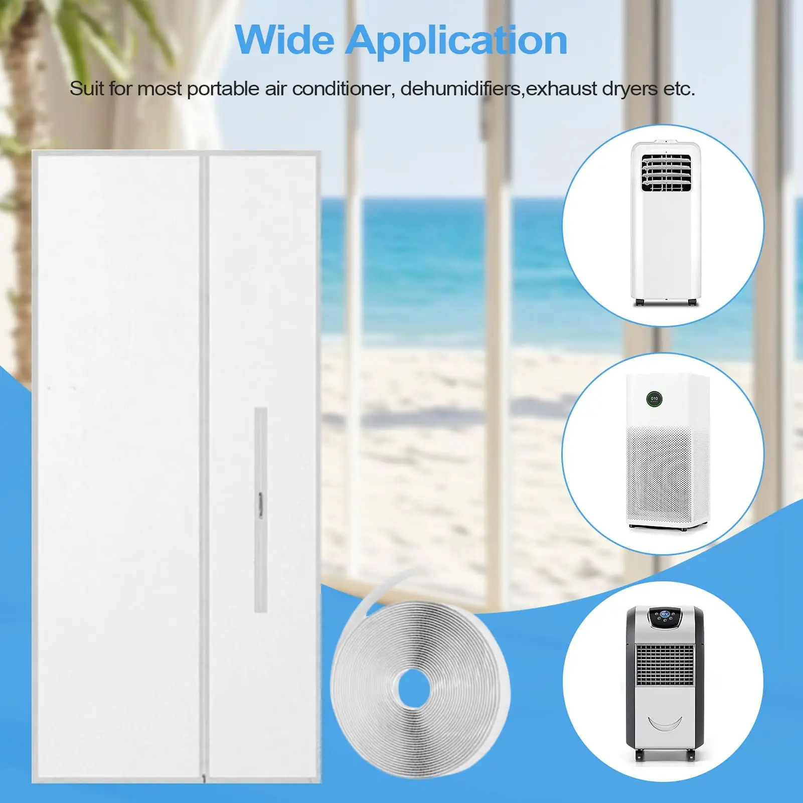 Portable Ac Window Vent Kit Ac Window Seal Kits Hose Support Adjustable Sealing For Kitchen Bedroom Room Rv Floor Dryer Panel