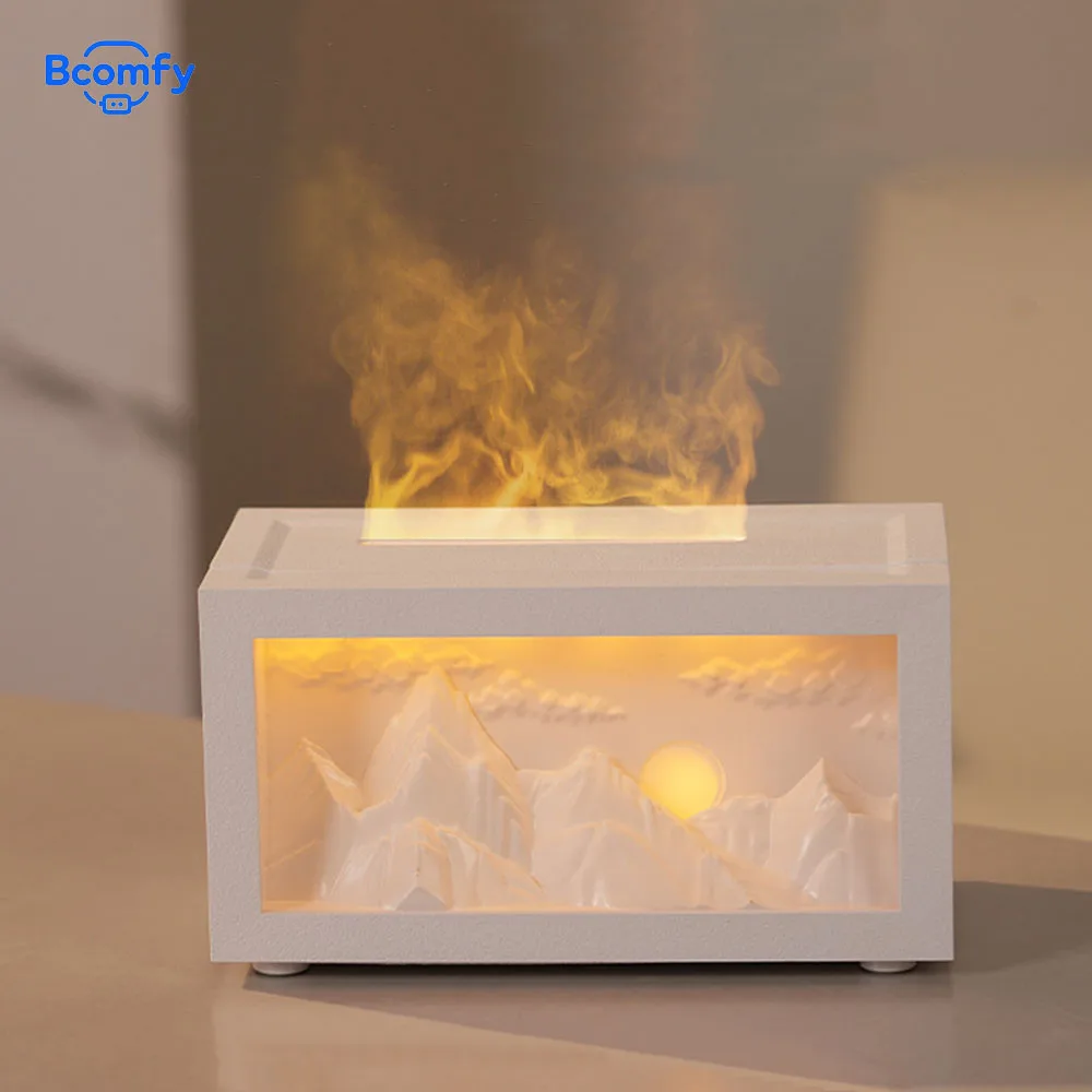 

Aroma Humidifier Mini Fireplace Essential Oils Diffuser Household Desktop USB Air Aromatherapy Mist Maker with LED Night Light