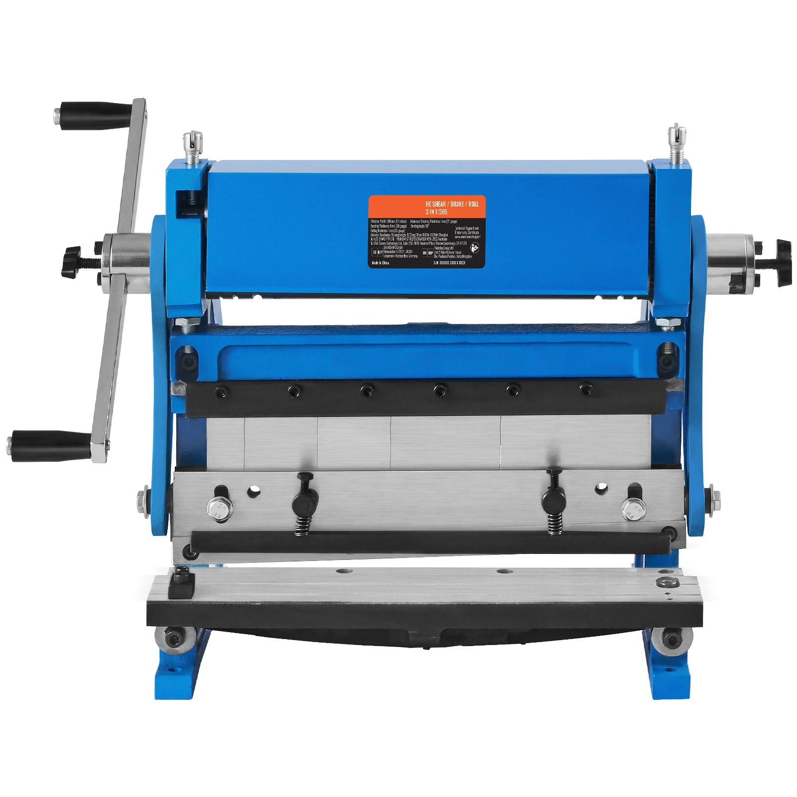Sheet Metal Brake, 12-inch, 3-In-1 Combination Shear Brake Roll Machine, 20-Gauge Capacity Shear Press Brake with 90° Max Bending Angle, Shears and Slip Roll Machine for Shear Bending Rolling