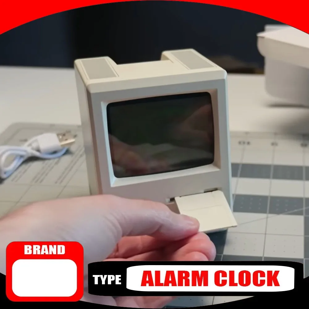 Maclock retro relógio de longa duração da bateria despertador display acordar artefato computador desktop decoração sensível presente preciso