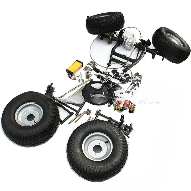 

Electric four-wheeler go-kart parts Front suspension Steering differential shaft drive Motor Rear axle Front and rear brake kit
