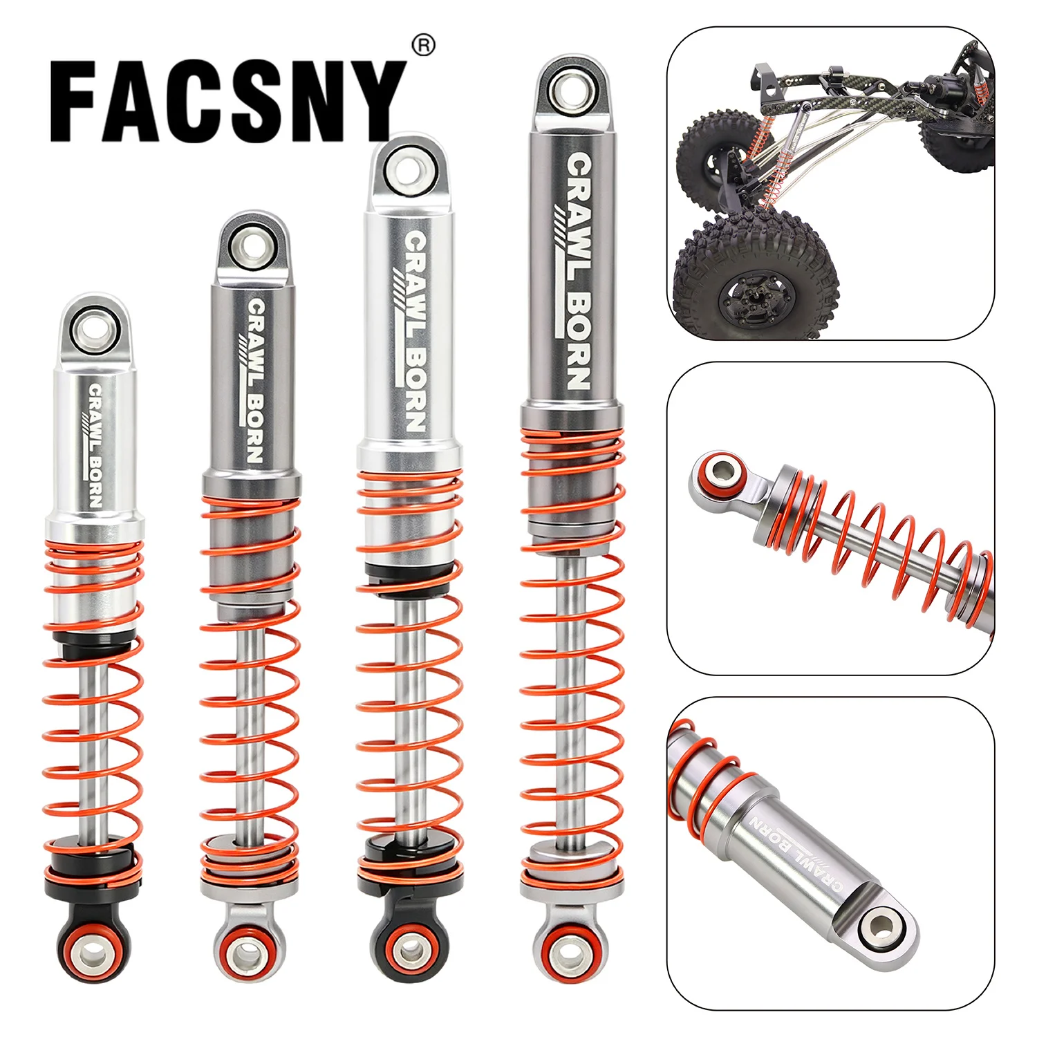 Lightweight Aluminum Shock Absorbers 75mm 85mm 95mm 105mm for 1/10 RC Model Car Crawler Rally Buggy Truck Accessories