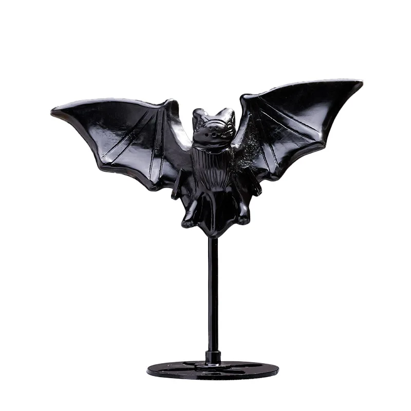 PYH natural crystal ornament obsidian flame stone bat animal halloween home desktop decoration wholesale