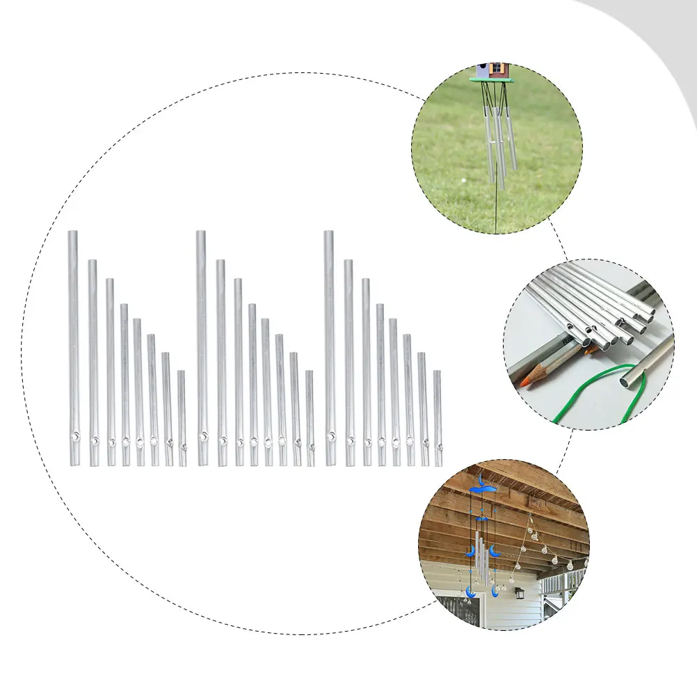 

21pcs Aluminum Wind Chime Diy Tubes Durable Metal For Kids Diy Plaything Craft Garden Decoration Hanging Pendant Wind Chime