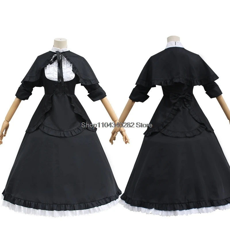 Magical Girl Akemi Homura Black Dress Cosplay Costume Wig Anime Halloween Party Suit