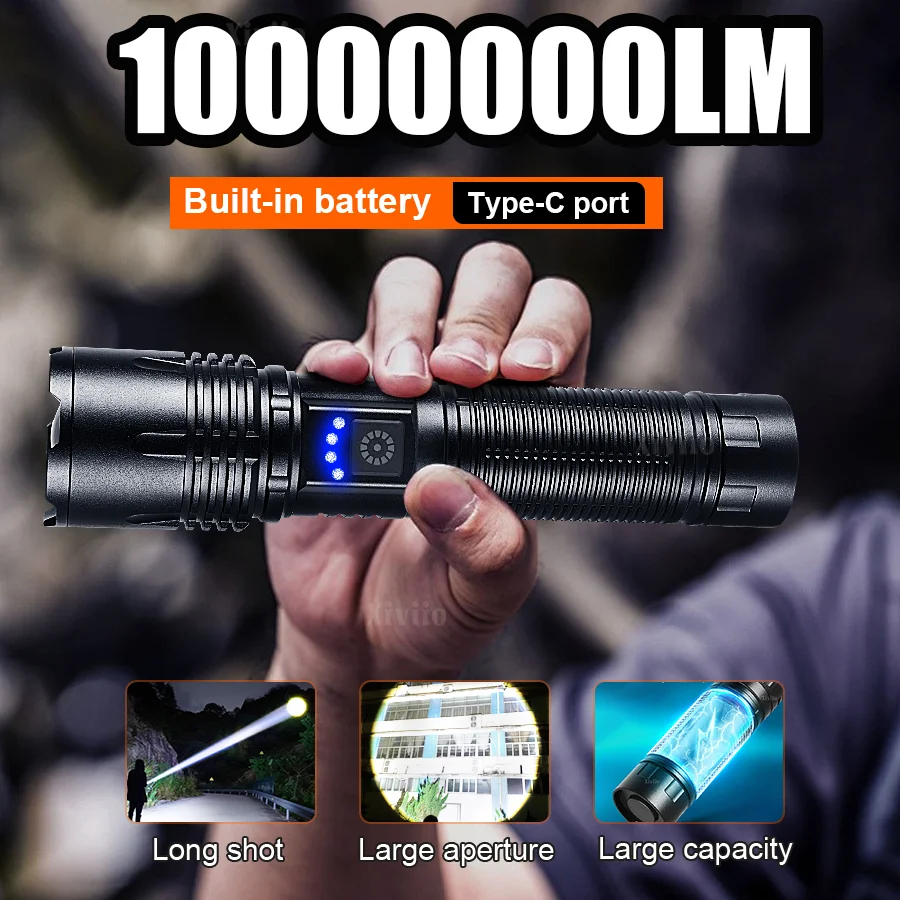 

Высокая мощность 10000000LM фонарик перезаряжаемый сильный фонарик супер яркая лампа 3600 мАч военный тактический фонарь лагерь уличный светильник