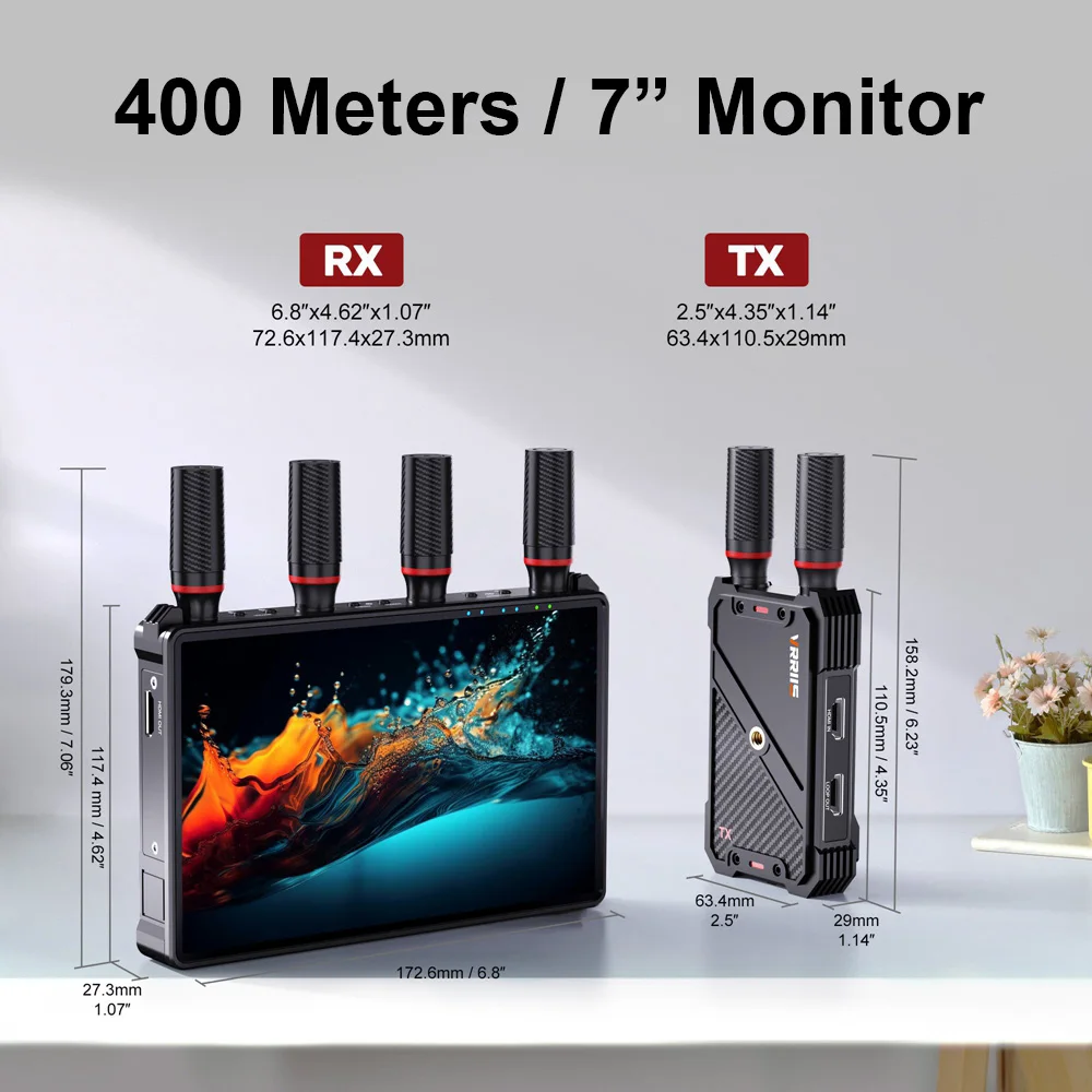 400 м беспроводной HDMI удлинитель видеопередатчик приемник с ЖК-экраном монитор дисплей слот для батареи для камеры прямая трансляция