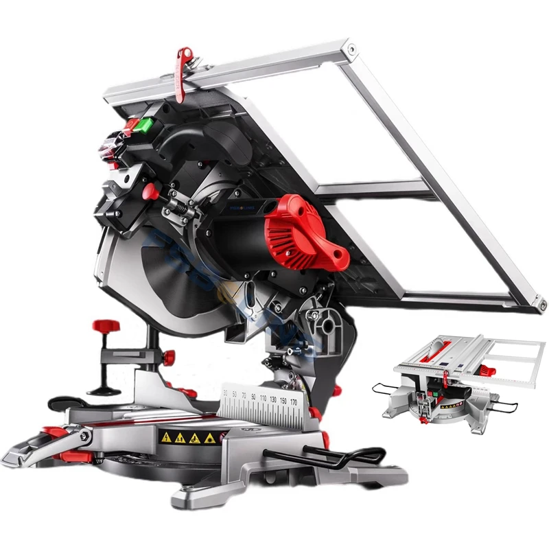 Multifunctional laser positioning wood-aluminum metal table cutting saw machine