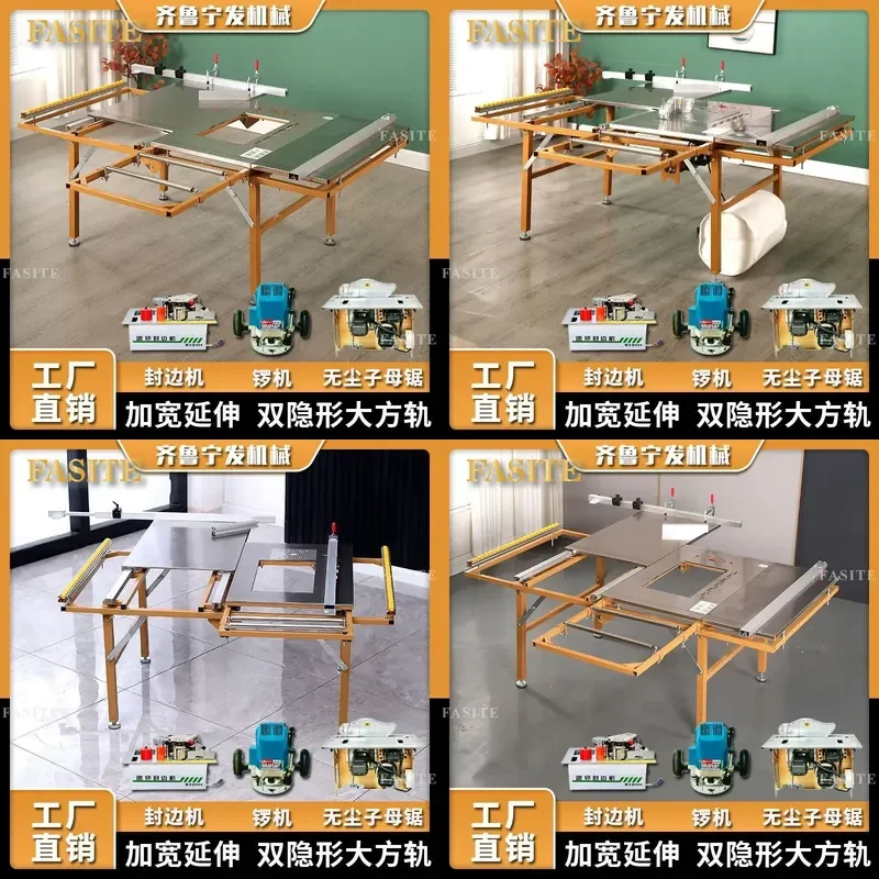 For Table Saw Folding Workbench High Precision Push Table Dust Free Multi Functional Woodworking Station for Home Improvement