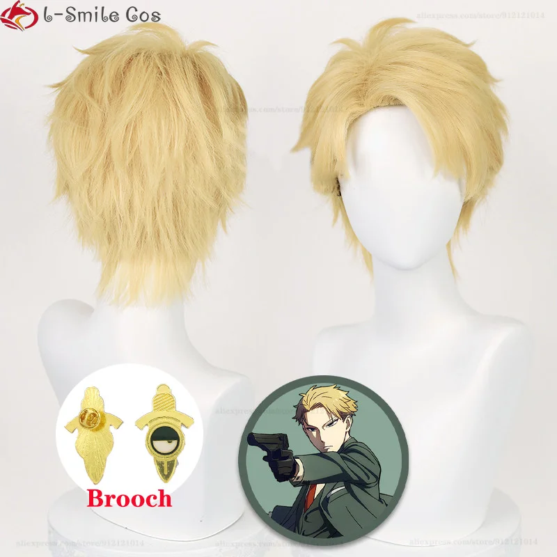 

Anime cos Loid Forger Cosplay Wig Short Golden Yellow Hair Heat Resistant Synthetic Halloween Party Wigs + Wig Cap