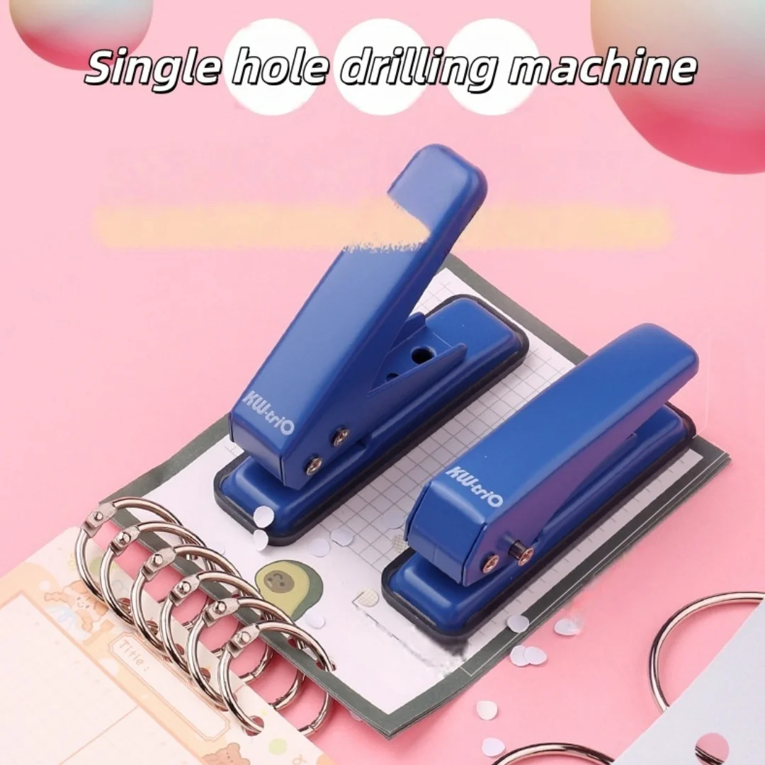 

Single Hole Puncher 6mm, Portable Manual Paper Punch for A4, Loose Leaf Binder Tool Student Stationery