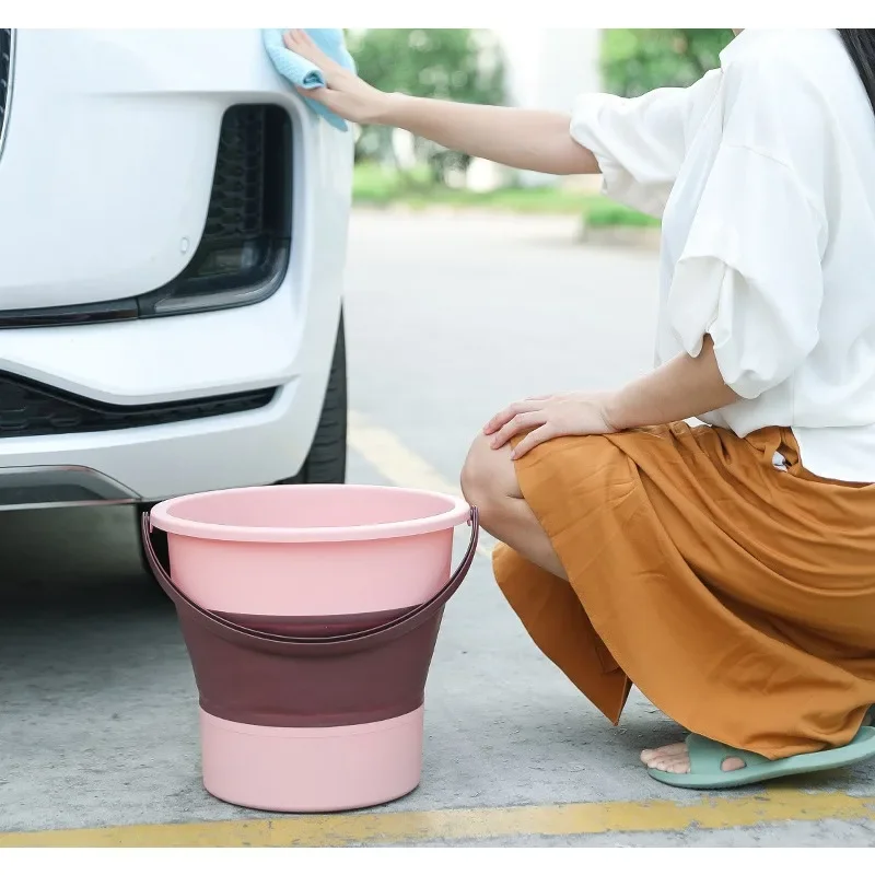 

Collapsible Bucket Portable Folding Bucket Car Wash Fishing Silicone Outdoor Camping Home Folding Bucket 4.6L