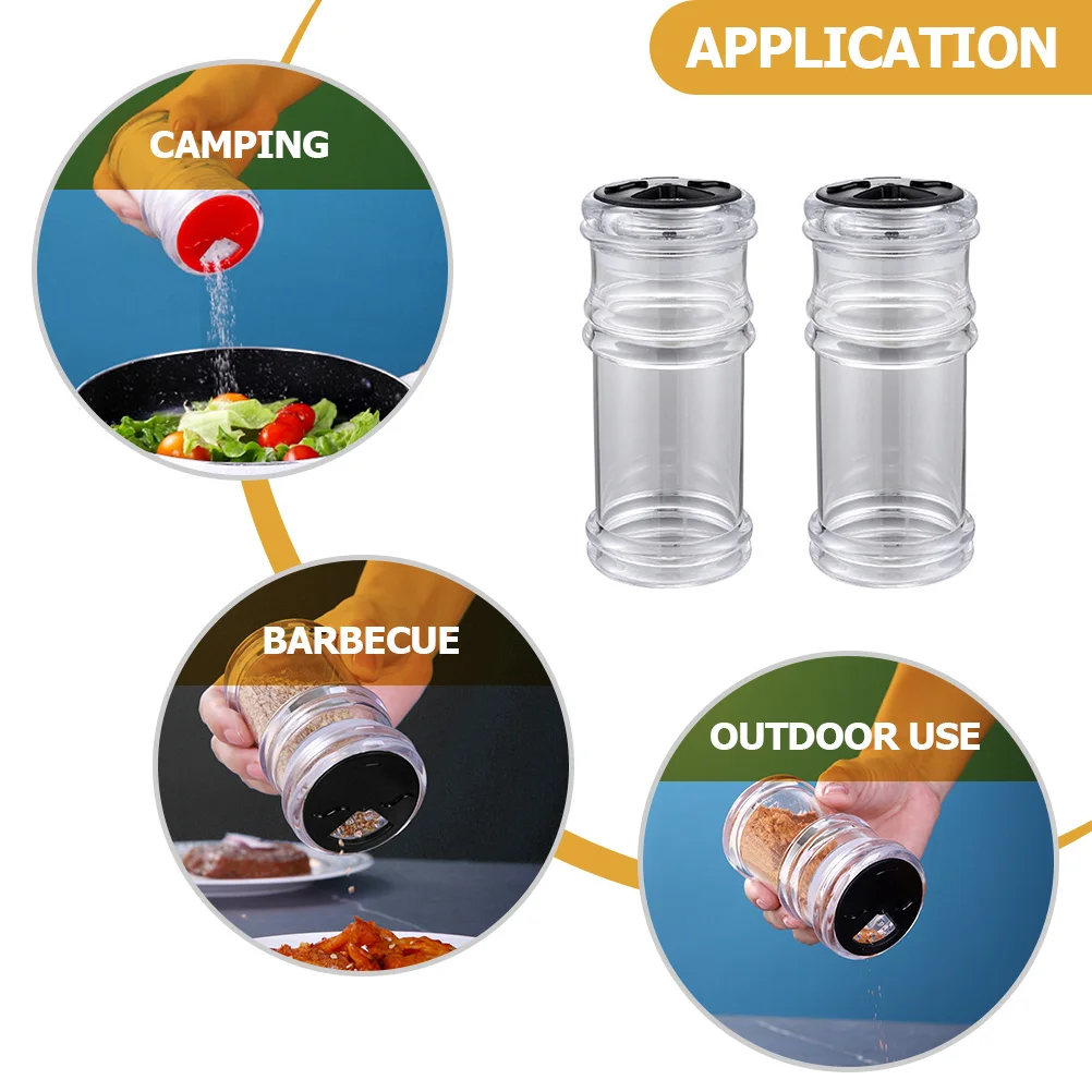 

4Pcs Salt Pepper Seasoning Bottles Plastic Food Grade Kitchen Storage Jars Reusable Convenient Organizer Salt Shaker