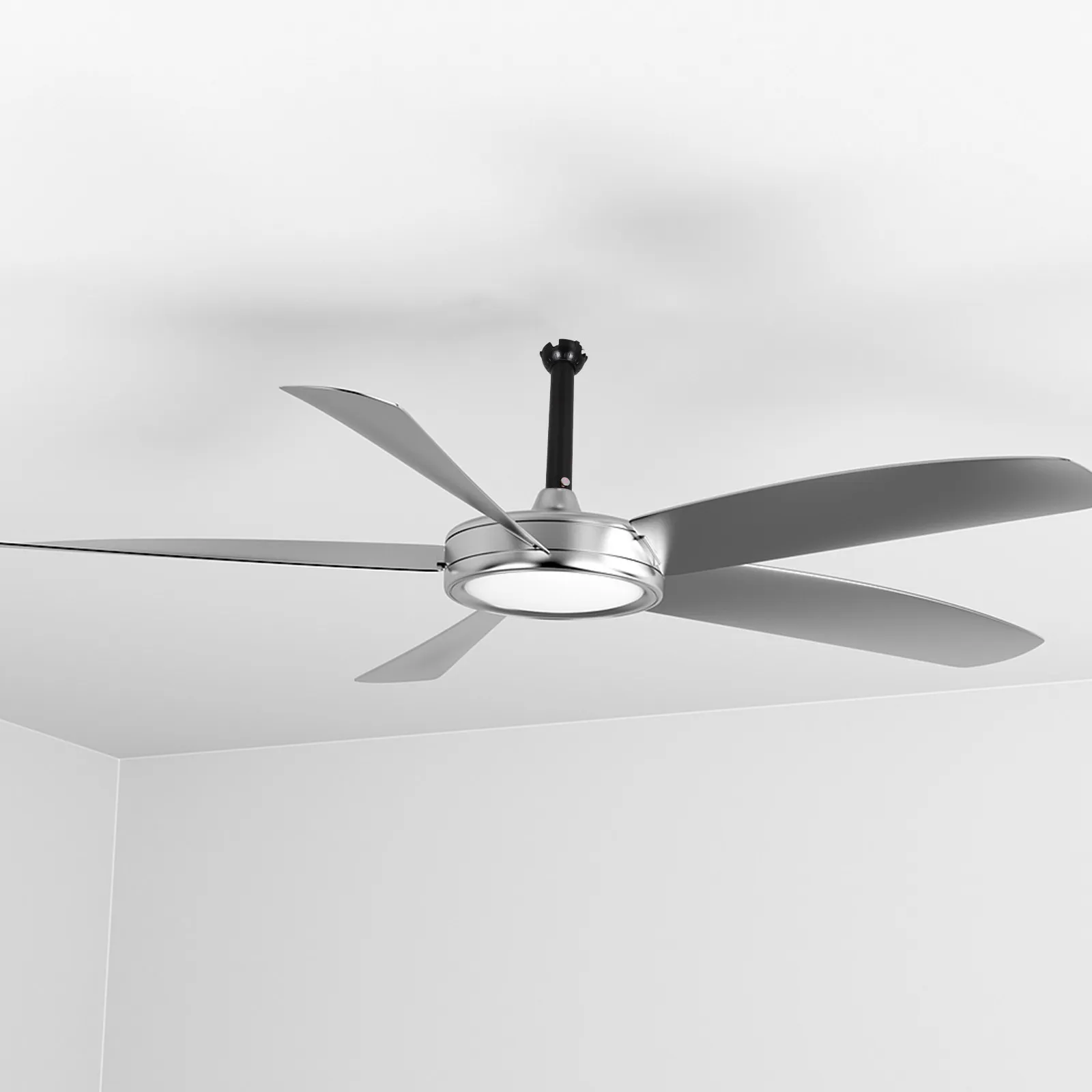 2Pcs Ceiling Fan Downrod Black 8 Inch Matte Metal Extension Rod Non-Threaded Fan Down Rod Extension for Living Room Bedroom