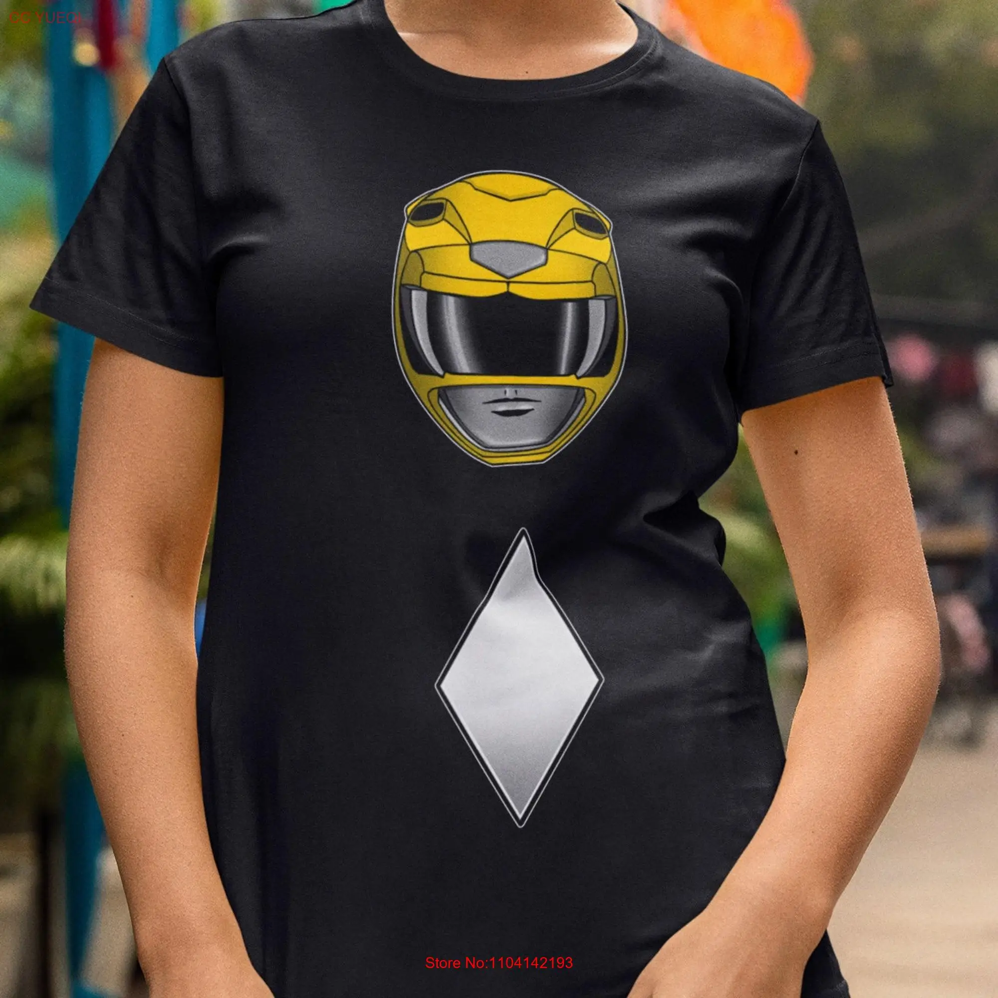 Yellow Ranger Helmet T Shirt long or short sleeves