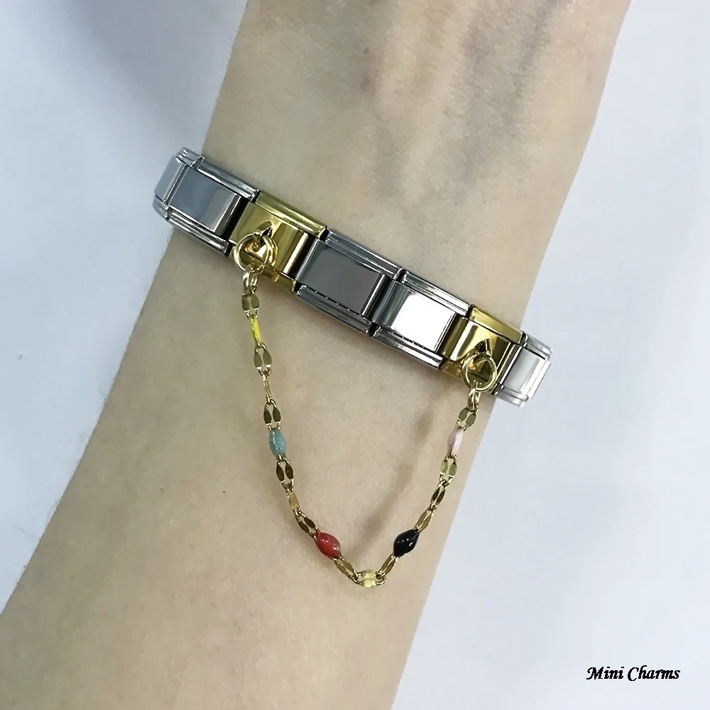 Modische Bunte Perlen 6 Stile Hängekette Italienische Charms Passend für 9mm Armband Edelstahl DIY Schmuck für Damen und Herren – Detail 5