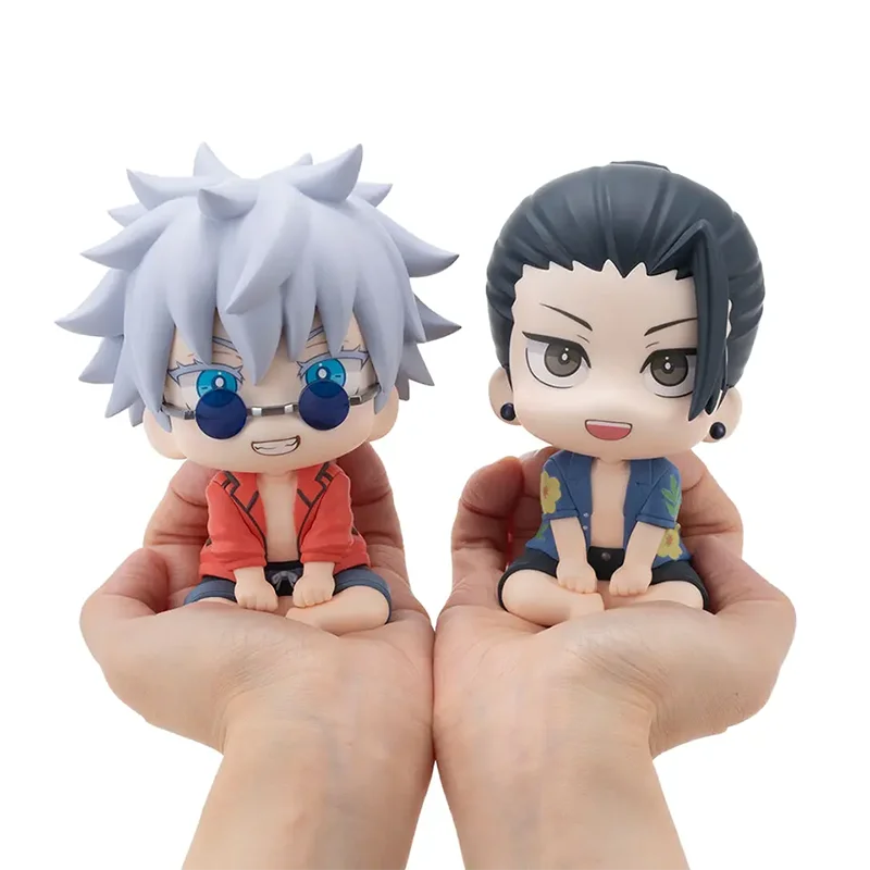 Jjk figura geto suguru olhar figura edição q satoru gojo figura geto e gojo figura de ação pose sentada modelo brinquedo presente