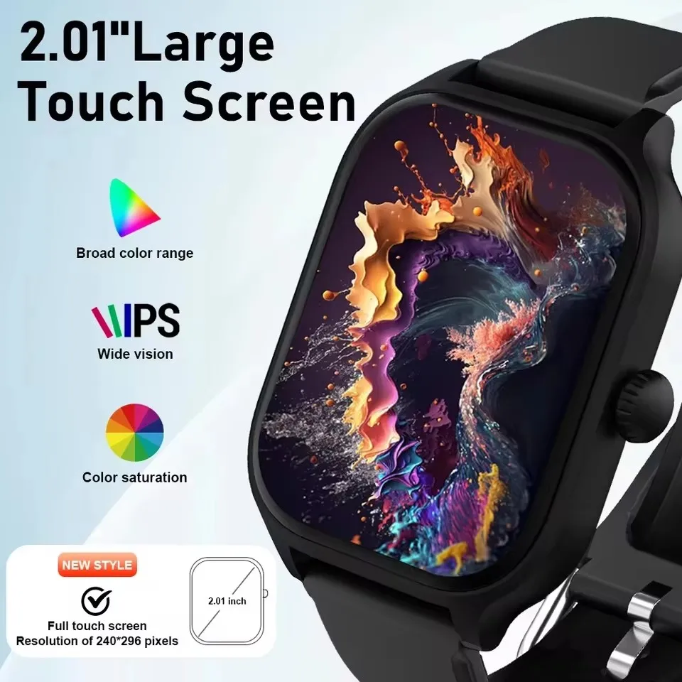 2026 New Men's Smart Watch Women's Gift 2.01'' HD Full Touch Screen Sports Fitness Watch Electronics BT Talk Smartwatch Ht30