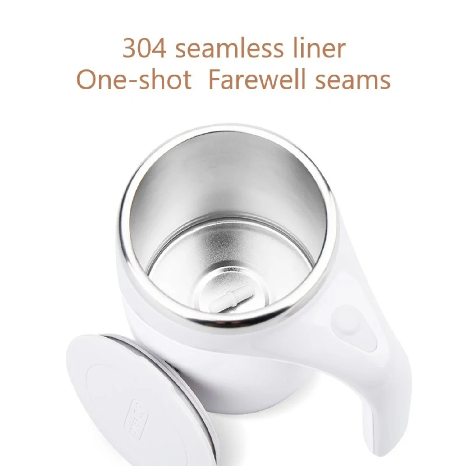 380ml 자동 자체 교반 머그잔 커피 우유 과일 혼합 컵 스테인레스 스틸 게으른 회전 머그잔 교반 컵