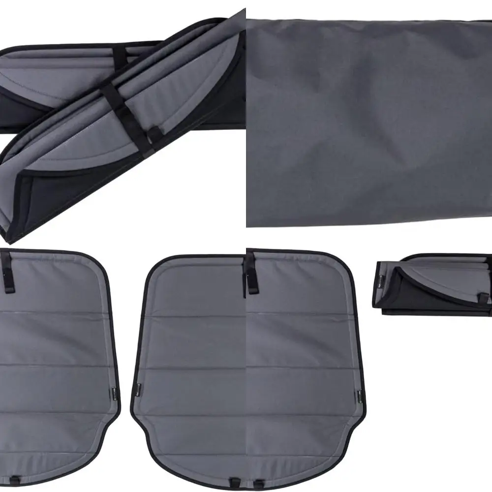 

Магнитно-изолированные затемняющие полупластиковые оконные чехлы для задних дверей, пара, подходят для моделей фургонов по току 2019 года — древесный уголь G