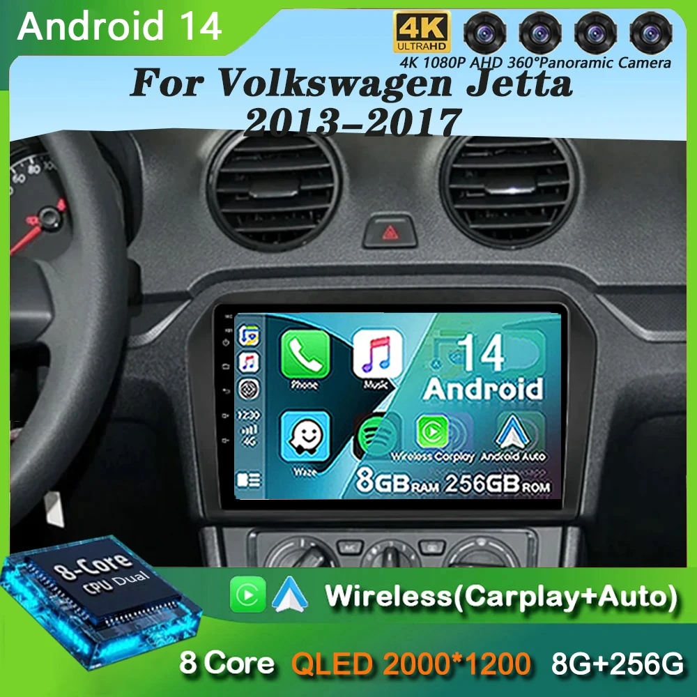 

Android 14 Car Radio For VW Volkswagen Jetta 2013 2014 2015 2016 2017 Navigation GPS Multimedia Player Stereo carplay Auto WiFi