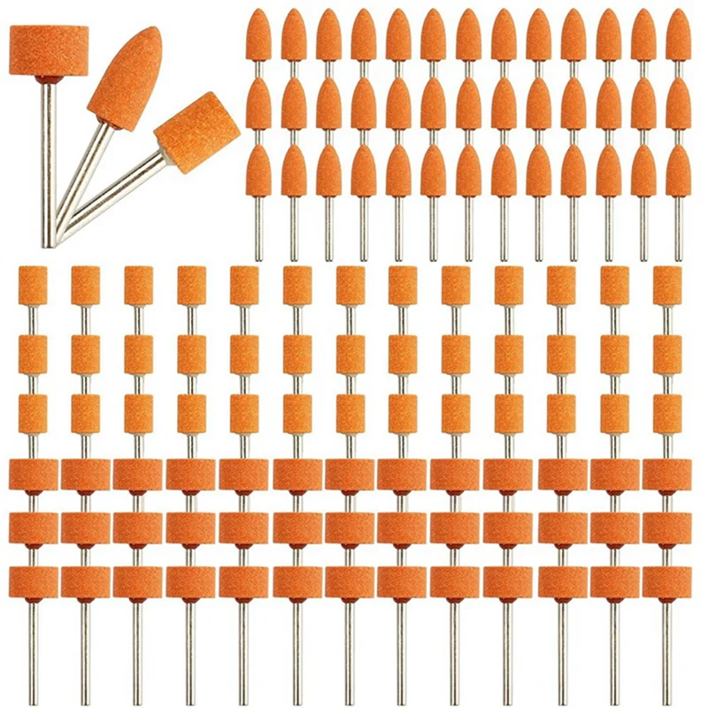 120Pcs Sanding Bits for Rotary Tool, Strong Grinding Stones Bits with 1/8In Shank, Aluminum Oxide Sanding Accessories