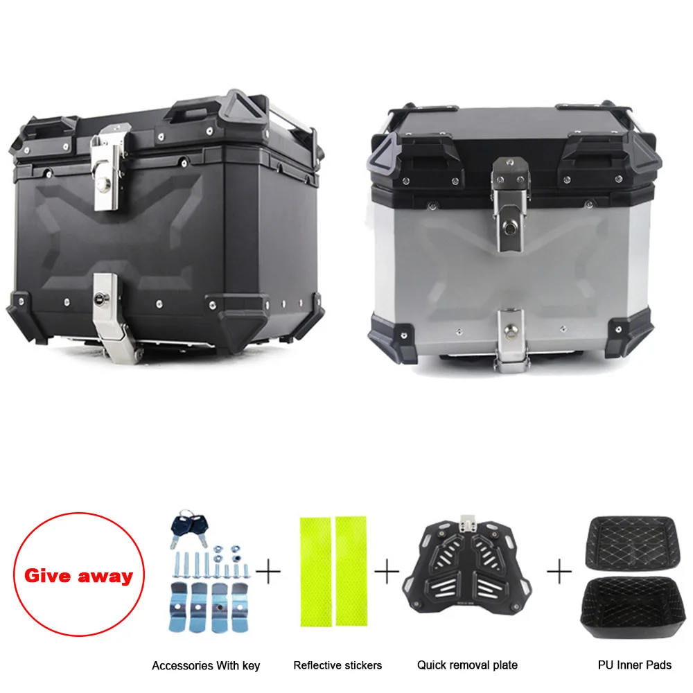 

45L CNC Aluminum Alloy Universal Motorcycle Rear Trunk Luggage 탑박스 오토바이 Motorbike Waterproof Tail Box Motorcycle Hard Trunk