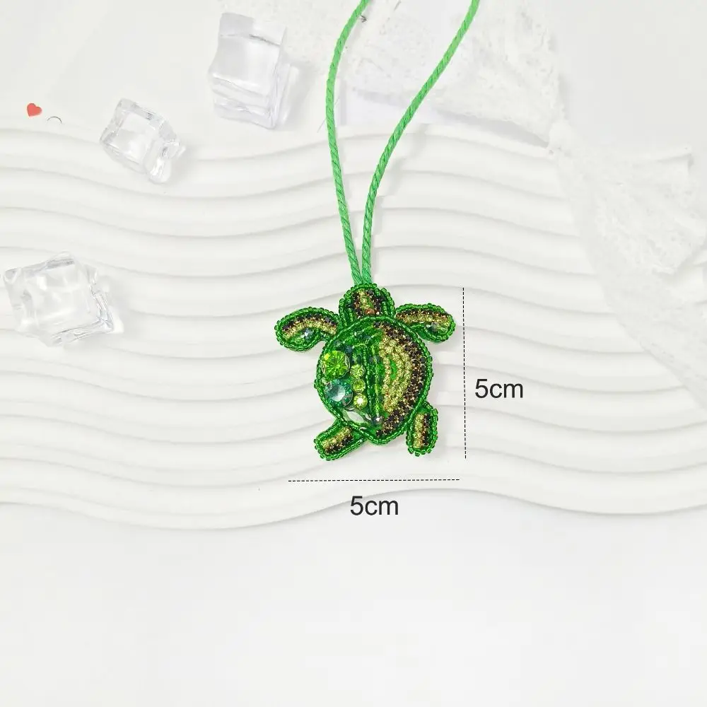 Creative Rhinestone Beaded Keyrings Handmade 3D Patches Keychain Exquisite Sea Horse Starfish Hanging Rope Bag Accessories