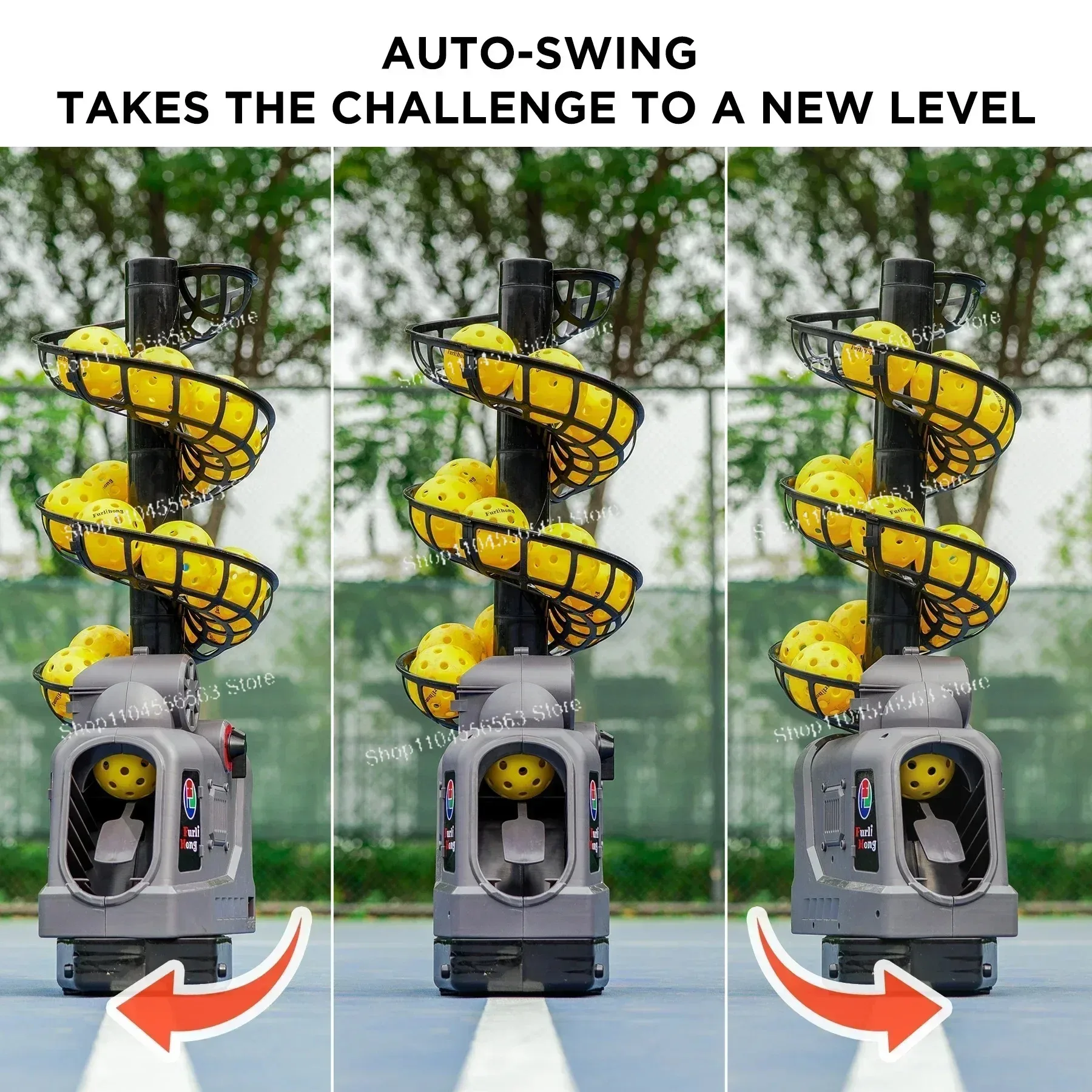681PBH Portable Pickleball Launcher for Beginners with Auto Swing 3 Adjustable Angles 4 Adjustable Speeds