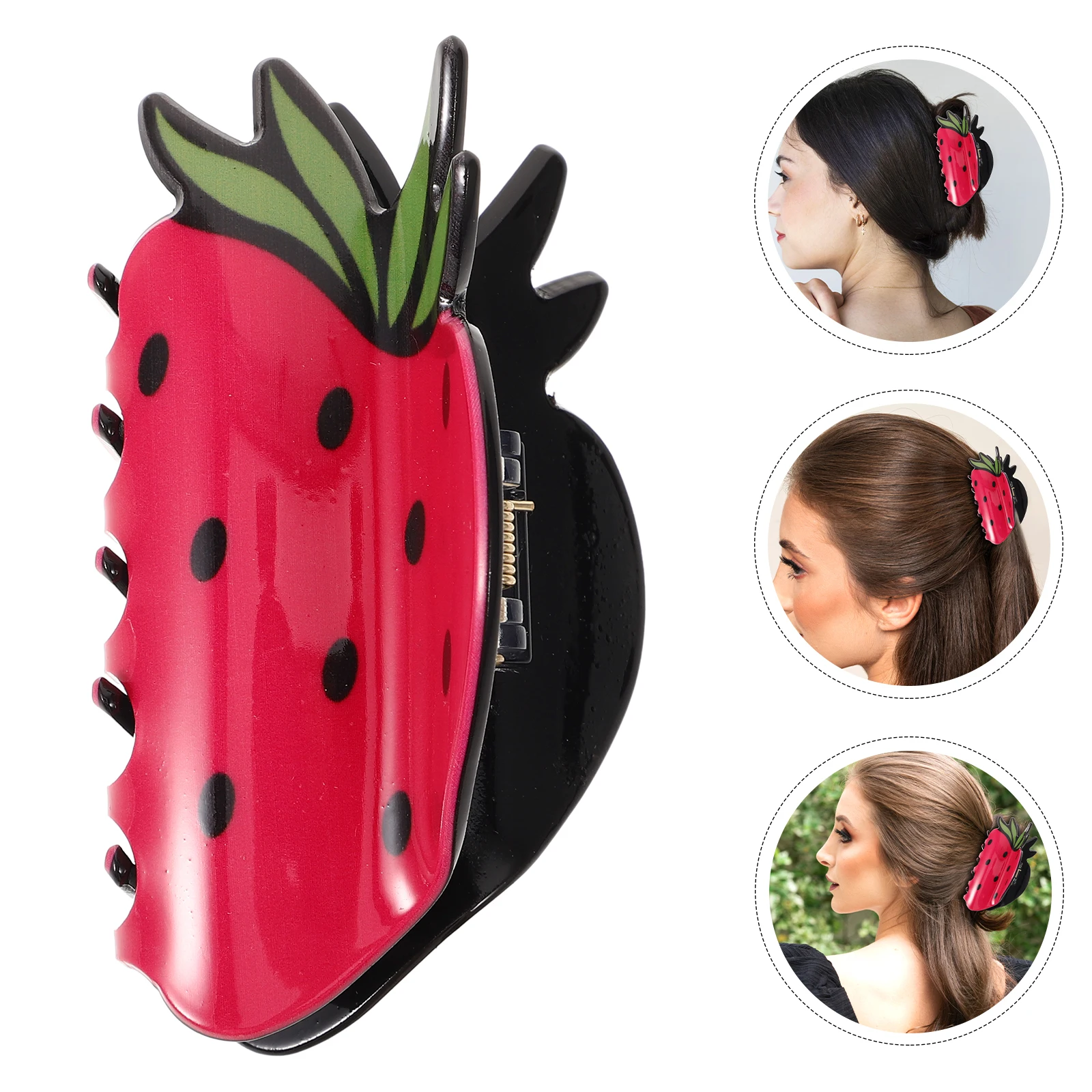 

Strawberry Claw Clip Hair Accessories Decorative Cute Women Girl Fruit Hair Claw Thick Fine Curly Straight Practical Multi