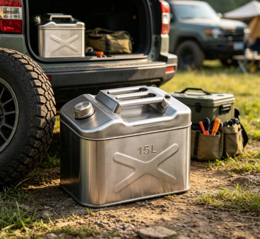 Thickened 304 Stainless Steel Spare Fuel Tank, 20‑40L Diesel Oil Drum, Heavy‑Duty Auxiliary Storage Tank for Truck Vehicles