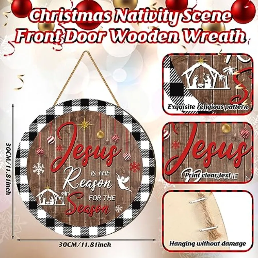 Wreath Pintu Natal Kayu Wesiti Yesus Adalah Alasan Musim Ini Tanda Gantung Pintu Natal Yesus Adalah Alasan Musim Ini