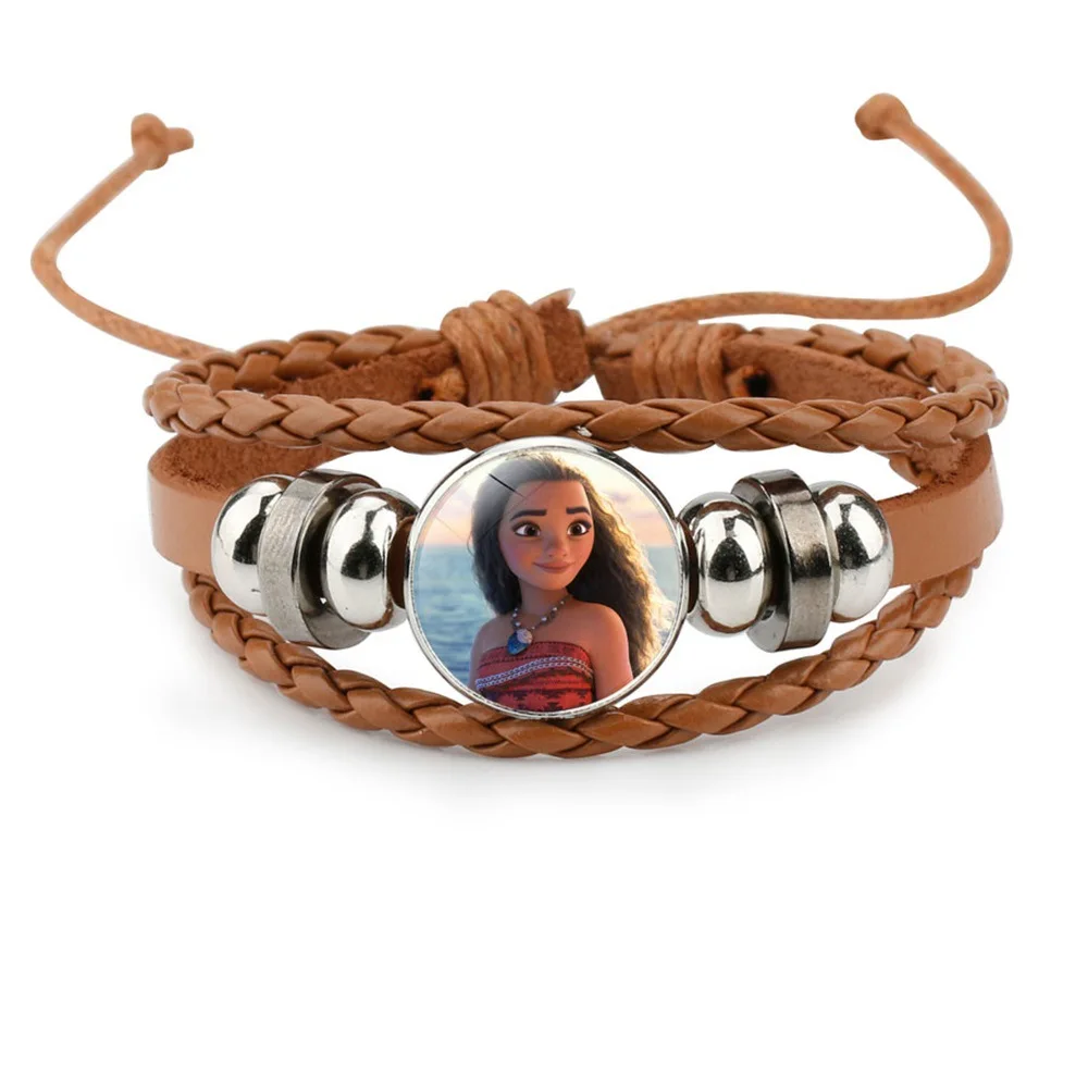 Nueva película de Disney Moana 2 pulsera de princesa pulsera de cuentas para niños joyería tejida de Anime lindo regalos de fiesta de cumpleaños de dibujos animados de moda